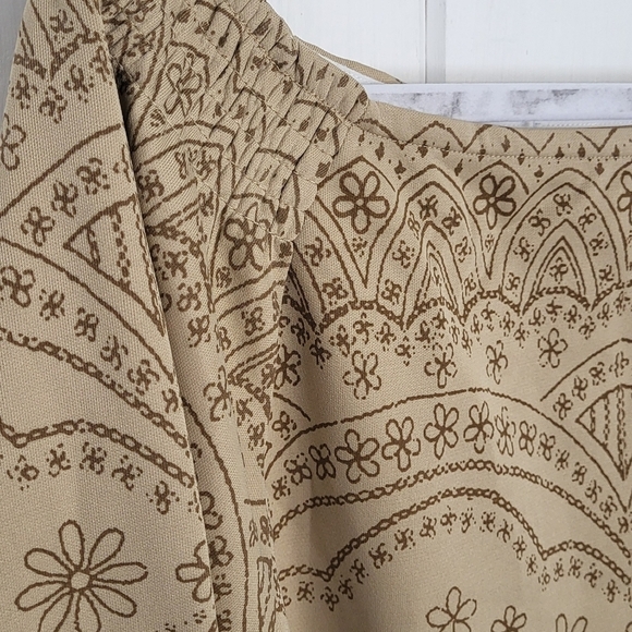 S•Deer Floral Print Ruched Shoulder Tie Waist Midi Dress - Picture 3 of 9